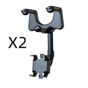 360° Rearview Mirror Phone Holder for Car – Rotatable, Retractable Mount | Universal Fit for All Phones & Vehicles