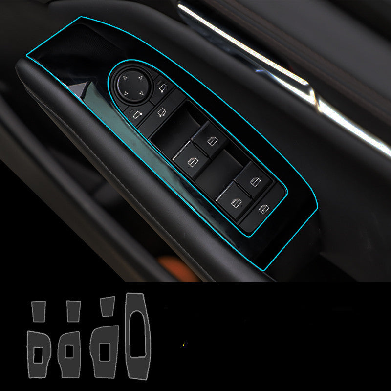 Motors Fixer TPU Car Interior Decoration Film – Transparent & Carbon Fiber Protective Stickers for Dash, Gear, Screen, and Buttons