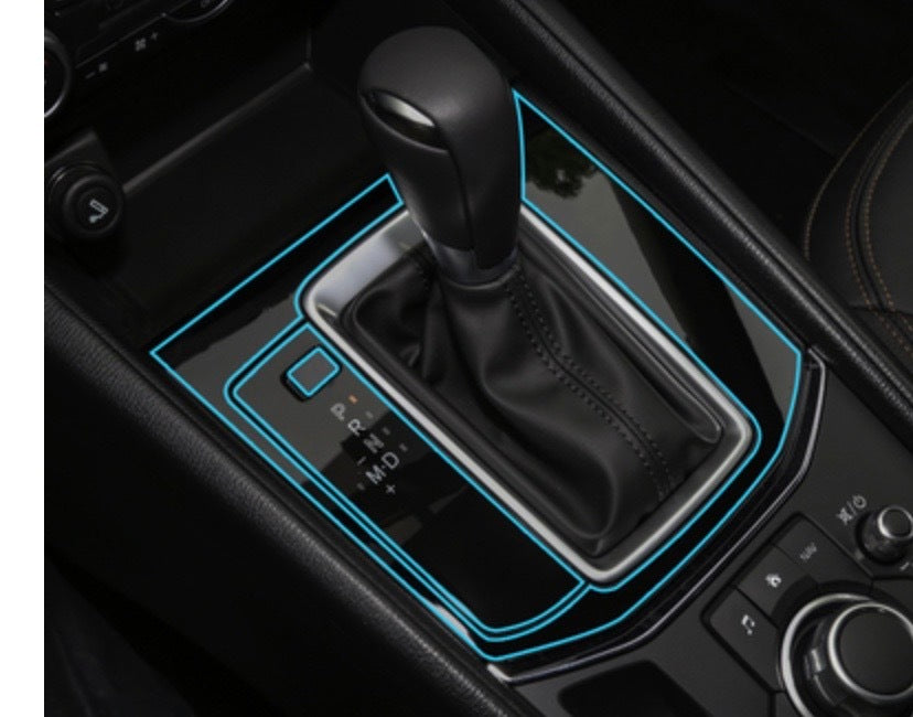 Motors Fixer TPU Car Interior Decoration Film – Transparent & Carbon Fiber Protective Stickers for Dash, Gear, Screen, and Buttons