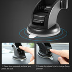 Motors Fixer Telescopic Car Phone Holder with Long Rod – 360° Rotation, Suction Cup Dashboard Mount for 3.5–7 inch Devices