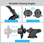 Motors Fixer Telescopic Car Phone Holder with Long Rod – 360° Rotation, Suction Cup Dashboard Mount for 3.5–7 inch Devices