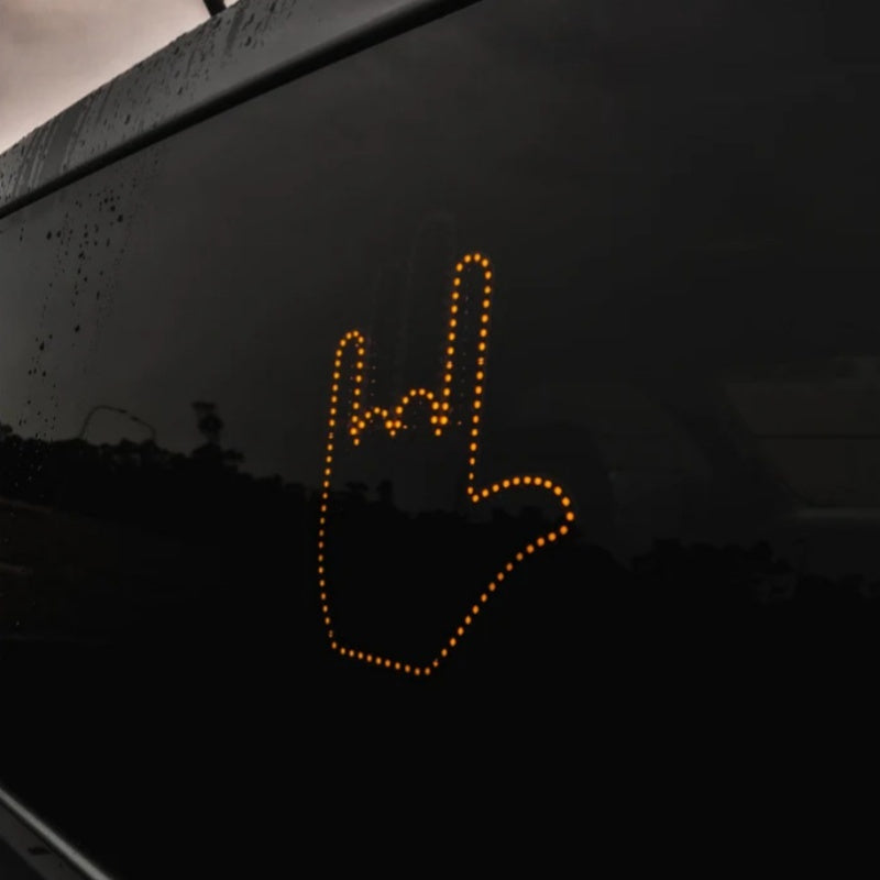 Motors Fixer Funny LED Gesture Car Light – Remote-Controlled Finger Sign Lamp with 3 Modes
