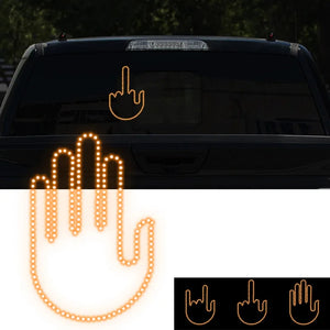 Motors Fixer Funny LED Gesture Car Light – Remote-Controlled Finger Sign Lamp with 3 Modes