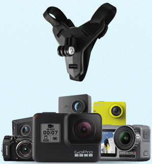 Motorcycle Helmet Chin Bracket – Compatible with DJI Hero 7/6/5 Action Cameras, ABS & Silicone Material