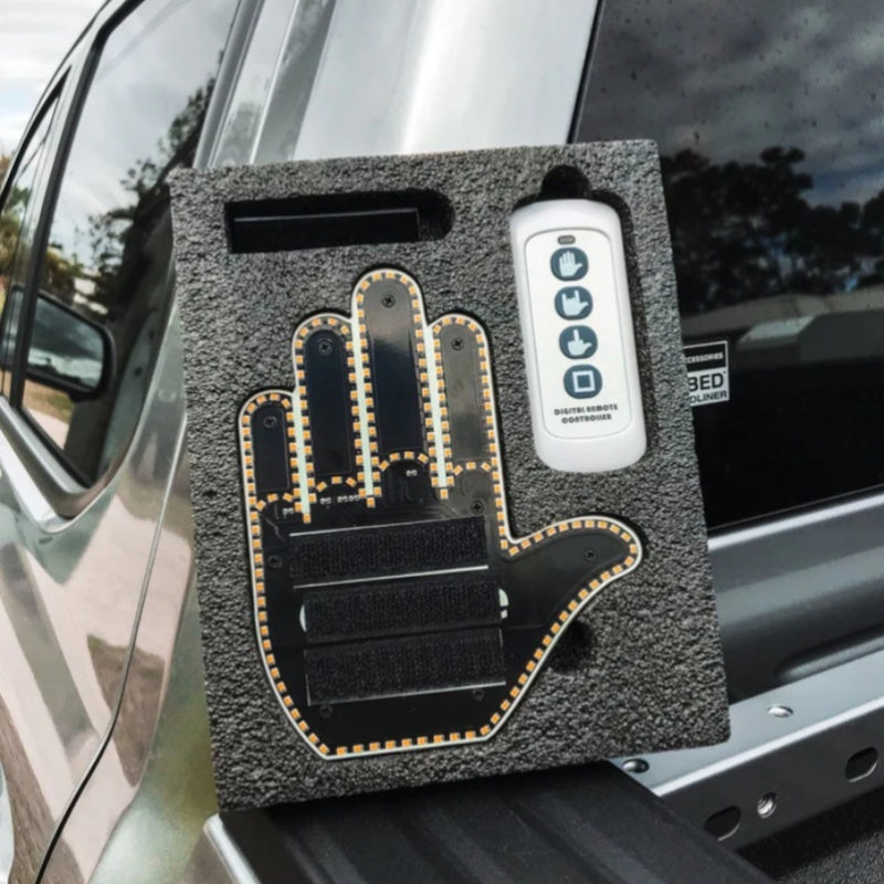 Motors Fixer Funny LED Gesture Car Light – Remote-Controlled Finger Sign Lamp with 3 Modes