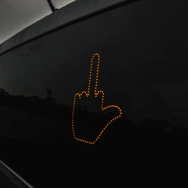 Motors Fixer Funny LED Gesture Car Light – Remote-Controlled Finger Sign Lamp with 3 Modes