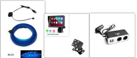 Motors Fixer 7" Car Smart Screen with Wireless Car Play & Android Auto, Touchscreen Navigation, Music, Voice Control, FM & AUX Support
