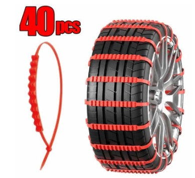 Motors Fixer Emergency Plastic Tire Non-Slip Chain – Universal Anti-Skid Snow Band for Car Tires Quick Install Traction Belt (1–40PCS)