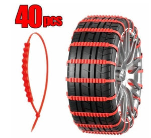 Motors Fixer Emergency Plastic Tire Non-Slip Chain – Universal Anti-Skid Snow Band for Car Tires Quick Install Traction Belt (1–40PCS)