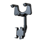 360° Rearview Mirror Phone Holder for Car – Rotatable, Retractable Mount | Universal Fit for All Phones & Vehicles