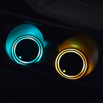 Colorful LED Car Cup Holder Coaster – Solar & USB Charging | 7 RGB Lights