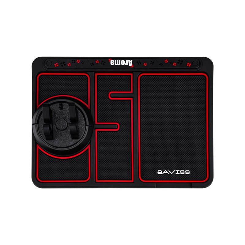 Motors Fixer 4-in-1 Non-Slip Car Phone Pad with Parking Number Card, Aromatherapy, Phone Holder & Sticky Mat – Anti-Slide Dashboard Mount