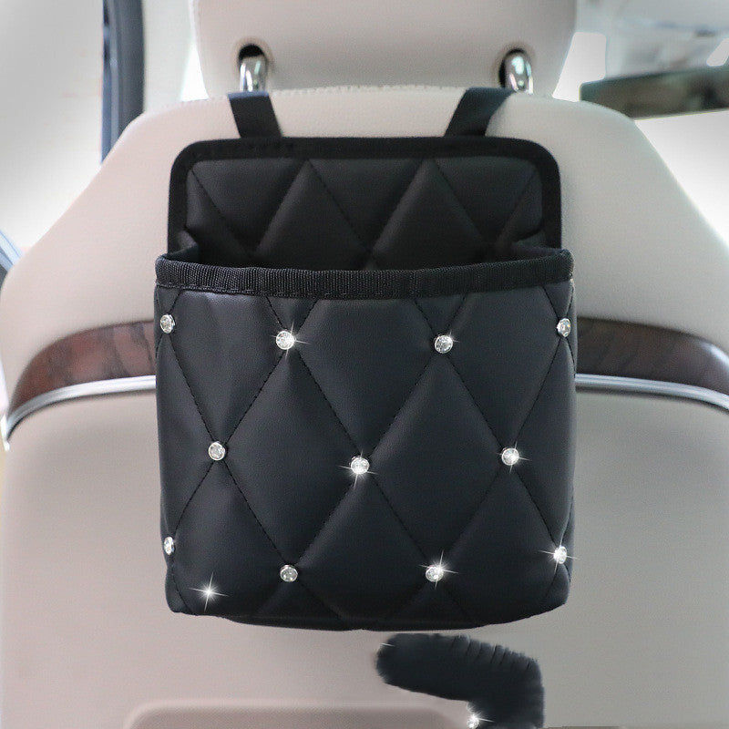 Motors Fixer Car Handbag Holder & Storage Organizer – PU Leather Seat Gap Net Auto Middle Console Storage for Bags, Books, Sundries