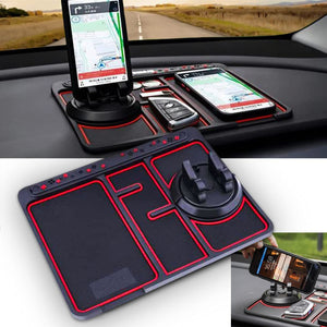 Motors Fixer 4-in-1 Non-Slip Car Phone Pad with Parking Number Card, Aromatherapy, Phone Holder & Sticky Mat – Anti-Slide Dashboard Mount