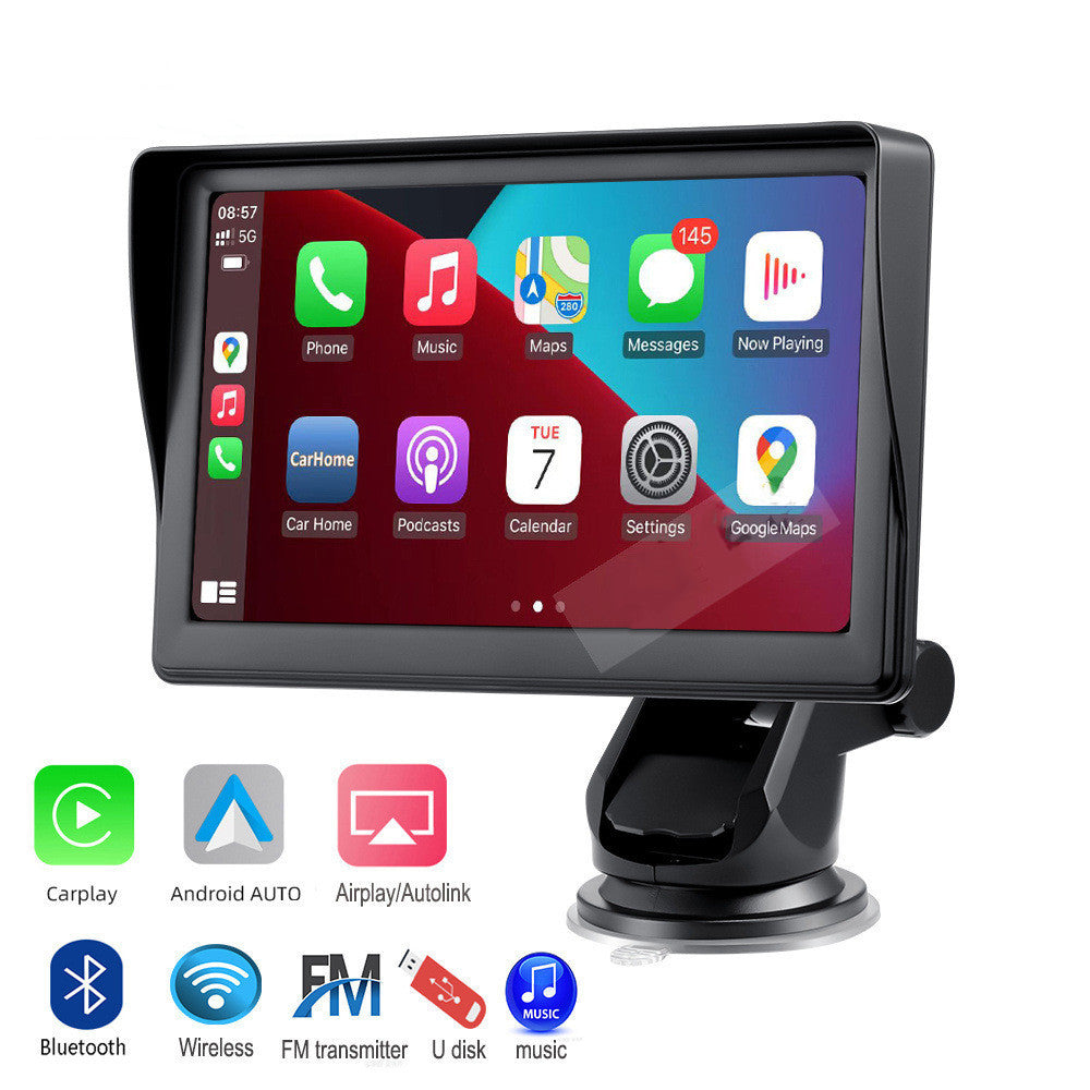 Motors Fixer 7" Car Smart Screen with Wireless Car Play & Android Auto, Touchscreen Navigation, Music, Voice Control, FM & AUX Support