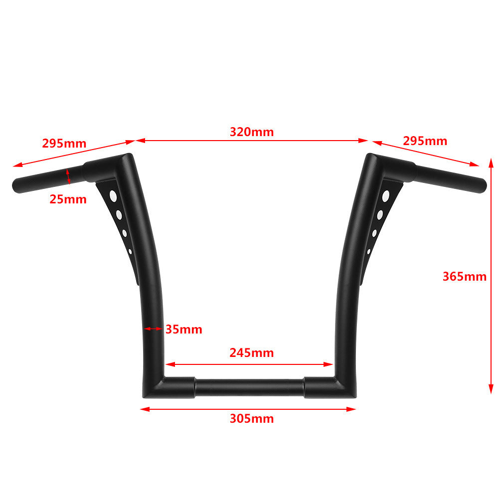 Motors Fixer Motorcycle Accessories Glide Modified High Handlebars – 10/12/14/16 Inch Black Metal