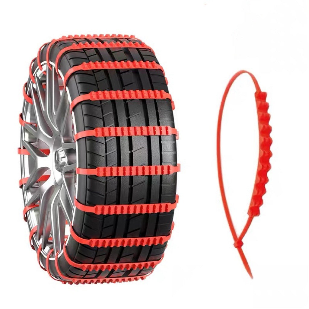Motors Fixer Emergency Plastic Tire Non-Slip Chain – Universal Anti-Skid Snow Band for Car Tires Quick Install Traction Belt (1–40PCS)