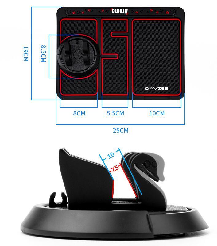 Motors Fixer 4-in-1 Non-Slip Car Phone Pad with Parking Number Card, Aromatherapy, Phone Holder & Sticky Mat – Anti-Slide Dashboard Mount