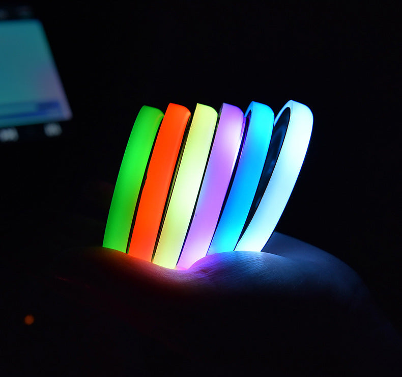 Colorful LED Car Cup Holder Coaster – Solar & USB Charging | 7 RGB Lights
