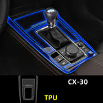 Motors Fixer TPU Car Interior Decoration Film – Transparent & Carbon Fiber Protective Stickers for Dash, Gear, Screen, and Buttons