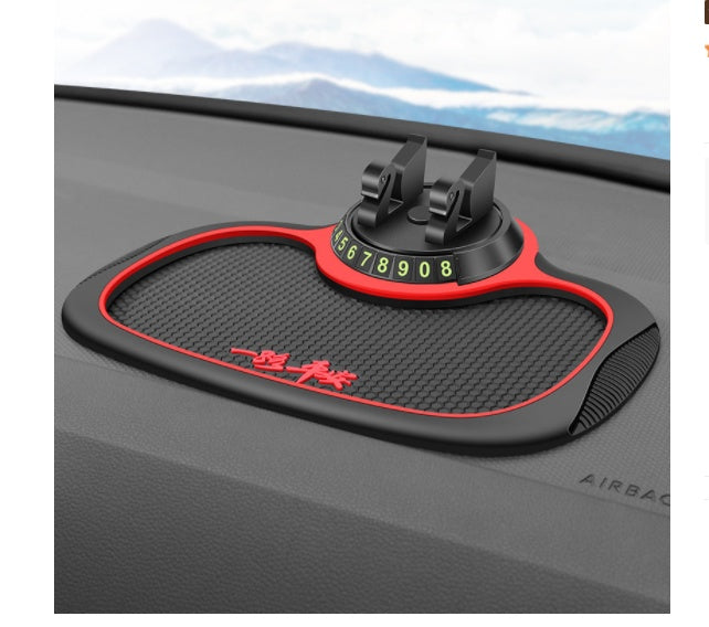 Motors Fixer 4-in-1 Non-Slip Car Phone Pad with Parking Number Card, Aromatherapy, Phone Holder & Sticky Mat – Anti-Slide Dashboard Mount