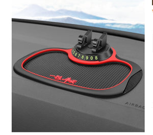 Motors Fixer 4-in-1 Non-Slip Car Phone Pad with Parking Number Card, Aromatherapy, Phone Holder & Sticky Mat – Anti-Slide Dashboard Mount