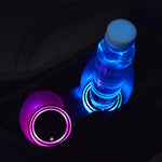 Colorful LED Car Cup Holder Coaster – Solar & USB Charging | 7 RGB Lights