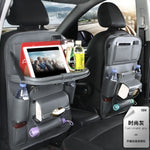 Motors Fixer PU Leather Car Storage Bag – Multifunction Back Seat Organizer with Tray, Trash Bin & Pockets