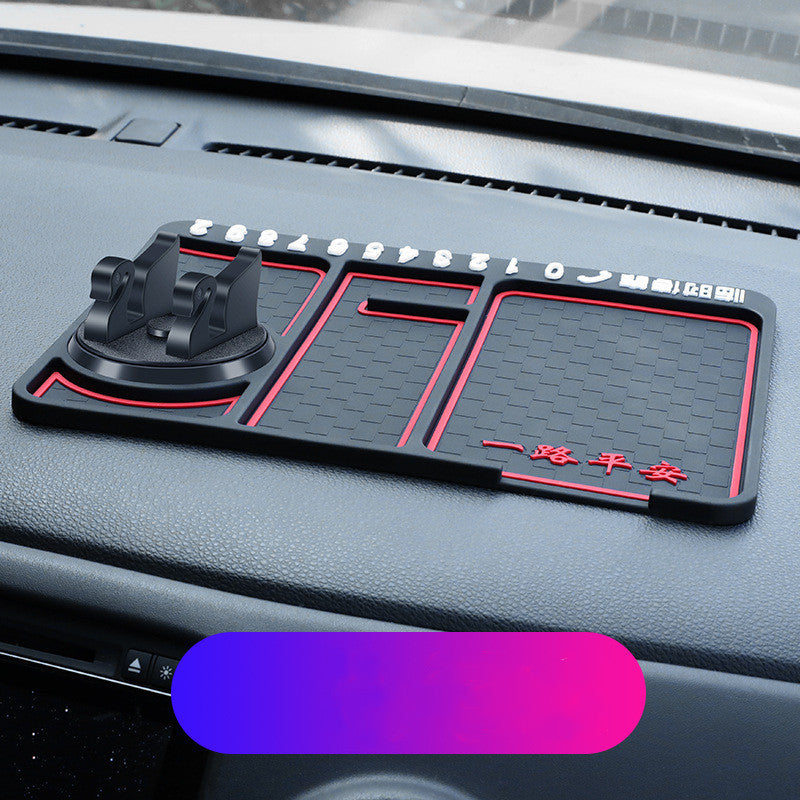 Motors Fixer 4-in-1 Non-Slip Car Phone Pad with Parking Number Card, Aromatherapy, Phone Holder & Sticky Mat – Anti-Slide Dashboard Mount
