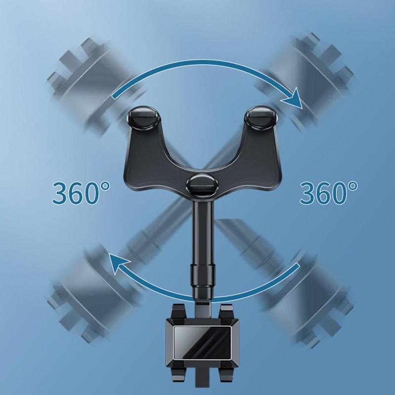 360° Rearview Mirror Phone Holder for Car – Rotatable, Retractable Mount | Universal Fit for All Phones & Vehicles