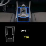Motors Fixer TPU Car Interior Decoration Film – Transparent & Carbon Fiber Protective Stickers for Dash, Gear, Screen, and Buttons