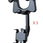 360° Rearview Mirror Phone Holder for Car – Rotatable, Retractable Mount | Universal Fit for All Phones & Vehicles