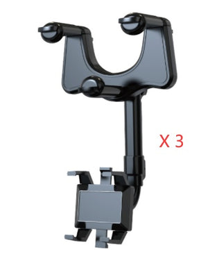 360° Rearview Mirror Phone Holder for Car – Rotatable, Retractable Mount | Universal Fit for All Phones & Vehicles