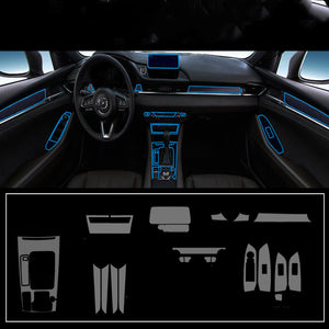 Motors Fixer TPU Car Interior Decoration Film – Transparent & Carbon Fiber Protective Stickers for Dash, Gear, Screen, and Buttons