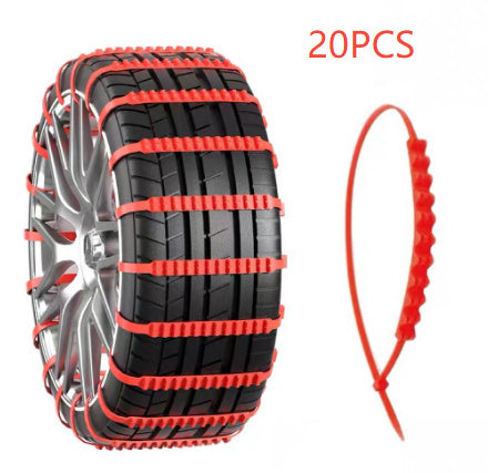 Motors Fixer Emergency Plastic Tire Non-Slip Chain – Universal Anti-Skid Snow Band for Car Tires Quick Install Traction Belt (1–40PCS)
