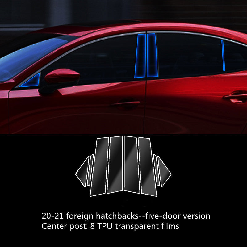Motors Fixer TPU Car Interior Decoration Film – Transparent & Carbon Fiber Protective Stickers for Dash, Gear, Screen, and Buttons