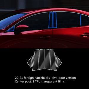 Motors Fixer TPU Car Interior Decoration Film – Transparent & Carbon Fiber Protective Stickers for Dash, Gear, Screen, and Buttons