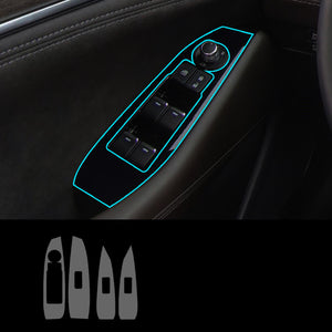 Motors Fixer TPU Car Interior Decoration Film – Transparent & Carbon Fiber Protective Stickers for Dash, Gear, Screen, and Buttons