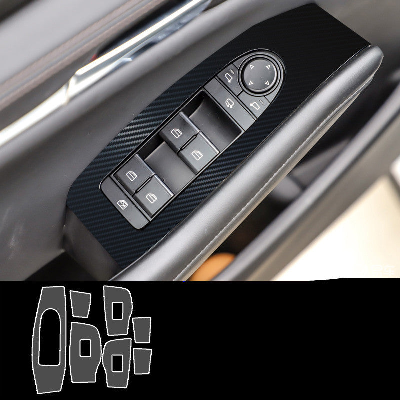 Motors Fixer TPU Car Interior Decoration Film – Transparent & Carbon Fiber Protective Stickers for Dash, Gear, Screen, and Buttons