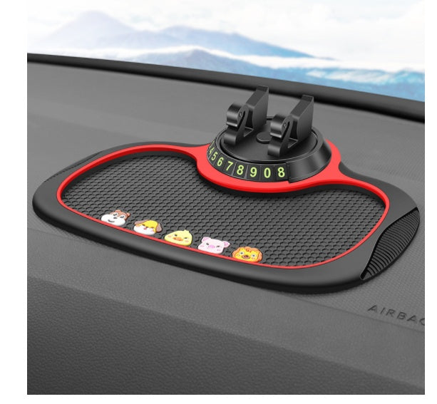 Motors Fixer 4-in-1 Non-Slip Car Phone Pad with Parking Number Card, Aromatherapy, Phone Holder & Sticky Mat – Anti-Slide Dashboard Mount