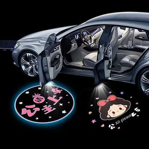 Wireless Door Sill Welcome Light – LED Car Atmosphere Projection Lamp | Easy Install, No Wiring Needed