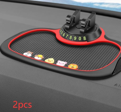 Motors Fixer 4-in-1 Non-Slip Car Phone Pad with Parking Number Card, Aromatherapy, Phone Holder & Sticky Mat – Anti-Slide Dashboard Mount