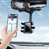 360° Rearview Mirror Phone Holder for Car – Rotatable, Retractable Mount | Universal Fit for All Phones & Vehicles